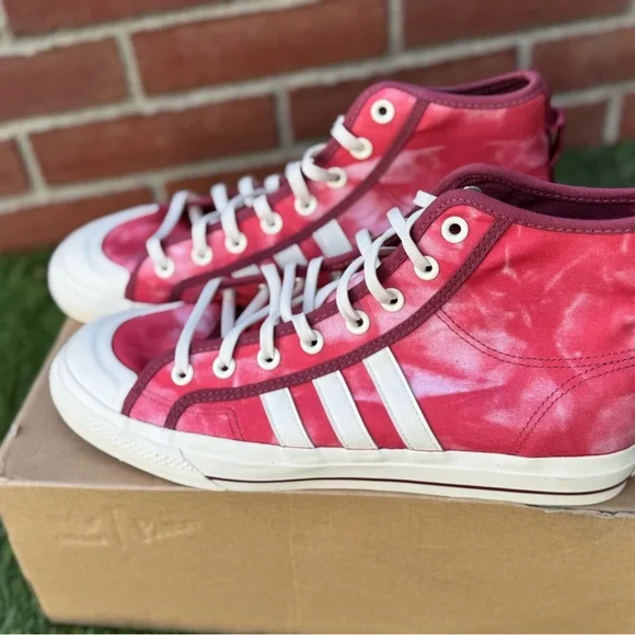 Adidas Nizza Hi RF Red Tie Dye Men’s 11.5 - Picture 3 of 14